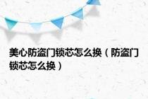 美心防盗门锁芯怎么换（防盗门锁芯怎么换）