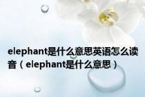 elephant是什么意思英语怎么读音（elephant是什么意思）