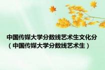 中国传媒大学分数线艺术生文化分（中国传媒大学分数线艺术生）
