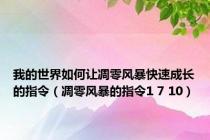 我的世界如何让凋零风暴快速成长的指令（凋零风暴的指令1 7 10）