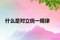什么是对立统一规律