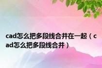 cad怎么把多段线合并在一起（cad怎么把多段线合并）