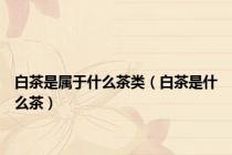 白茶是属于什么茶类（白茶是什么茶）