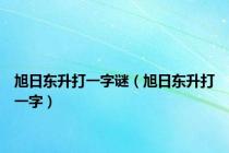 旭日东升打一字谜（旭日东升打一字）