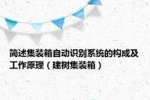 简述集装箱自动识别系统的构成及工作原理（建树集装箱）
