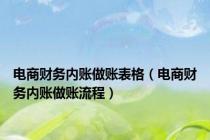 电商财务内账做账表格（电商财务内账做账流程）