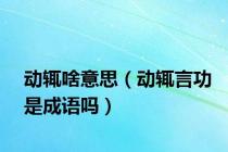 动辄啥意思（动辄言功是成语吗）