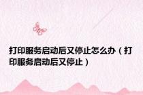 打印服务启动后又停止怎么办（打印服务启动后又停止）