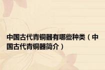 中国古代青铜器有哪些种类（中国古代青铜器简介）