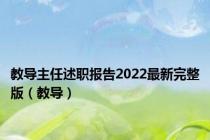 教导主任述职报告2022最新完整版（教导）