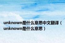 unknown是什么意思中文翻译（unknown是什么意思）