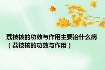 荔枝核的功效与作用主要治什么病（荔枝核的功效与作用）