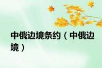 中俄边境条约（中俄边境）