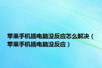 苹果手机插电脑没反应怎么解决（苹果手机插电脑没反应）