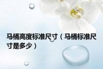 马桶高度标准尺寸（马桶标准尺寸是多少）