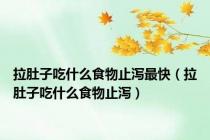 拉肚子吃什么食物止泻最快（拉肚子吃什么食物止泻）