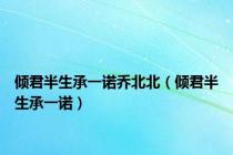 倾君半生承一诺乔北北（倾君半生承一诺）