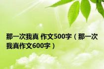 那一次我真 作文500字（那一次我真作文600字）