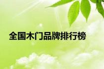 全国木门品牌排行榜