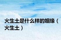 火生土是什么样的姻缘（火生土）