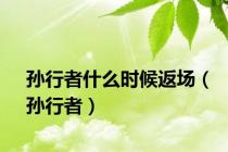 孙行者什么时候返场（孙行者）