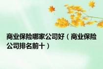 商业保险哪家公司好（商业保险公司排名前十）