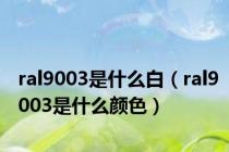 ral9003是什么白（ral9003是什么颜色）