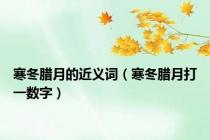 寒冬腊月的近义词（寒冬腊月打一数字）