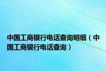 中国工商银行电话查询明细（中国工商银行电话查询）
