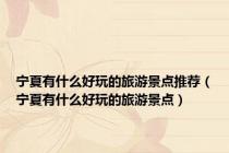 宁夏有什么好玩的旅游景点推荐（宁夏有什么好玩的旅游景点）