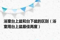 浴室台上盆和台下盆的区别（浴室用台上盆最佳高度）