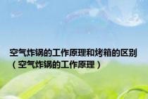 空气炸锅的工作原理和烤箱的区别（空气炸锅的工作原理）