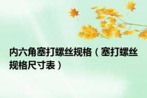 内六角塞打螺丝规格（塞打螺丝规格尺寸表）