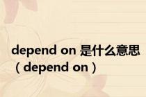 depend on 是什么意思（depend on）