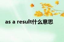 as a result什么意思