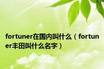 fortuner在国内叫什么（fortuner丰田叫什么名字）