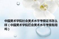 中国美术学院社会美术水平考级证书怎么样（中国美术学院社会美术水平考级有用吗）