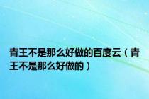 青王不是那么好做的百度云（青王不是那么好做的）