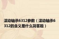 滚动轴承6312参数（滚动轴承6312的含义是什么简答题）