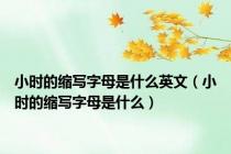 小时的缩写字母是什么英文（小时的缩写字母是什么）