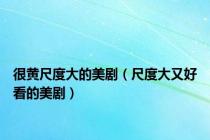 很黄尺度大的美剧（尺度大又好看的美剧）