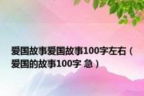 爱国故事爱国故事100字左右（爱国的故事100字 急）