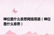 禅位是什么意思网络用语（禅位是什么意思）