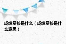 成绩复核是什么（成绩复核是什么意思）