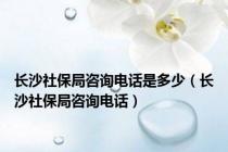 长沙社保局咨询电话是多少（长沙社保局咨询电话）