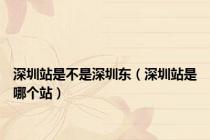 深圳站是不是深圳东（深圳站是哪个站）