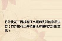 竹外桃花三两枝春江水暖鸭先知的意思拼音（竹外桃花三两枝春江水暖鸭先知的意思）