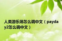 人类游乐场怎么调中文（payday2怎么调中文）