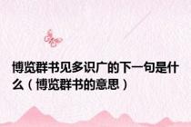 博览群书见多识广的下一句是什么（博览群书的意思）