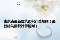 山东省最新建筑面积计算规则（最新建筑面积计算规则）